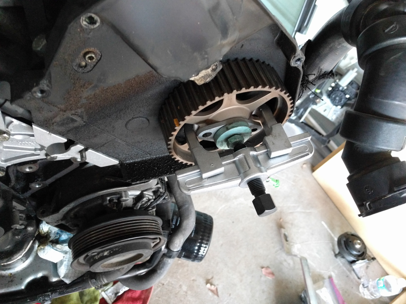 Insert wincing face while pulling the cam sprockets